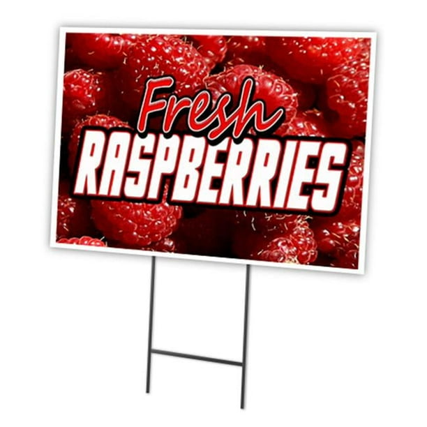 SignMission 12 x 16 in. Fresh Raspberries Yard Sign & Stake Outdoor ...