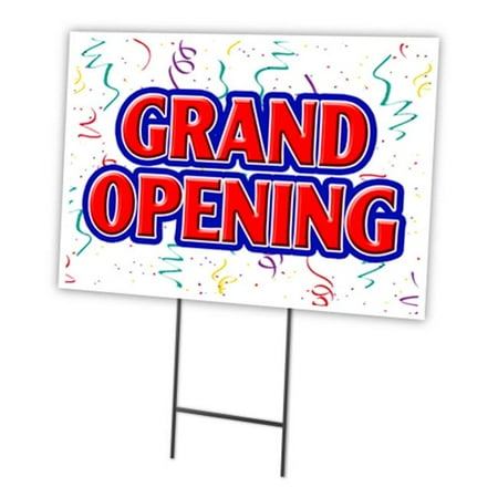 GRAND OPENING 12"x16" Yard Sign & Stake | Advertise Your Business | Stake Included Image On Front Only | Made in The USA