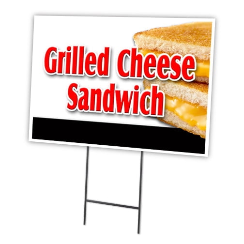 SignMission C-1216-DS-Grilled Cheese Sandw 12 x 16 in. Grilled Cheese Sandwich Yard Sign & Stake Outdoor Plastic Window