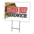 thumbnail image 1 of ITALIAN BEEF SANDWICH 12"x16" Yard Sign & Stake outdoor plastic window | Advertise Your Business | Stake Included Image On Front Only | Made in The USA, 1 of 3