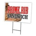 thumbnail image 1 of SignMission C-1216-DS-Prime Rib Sandwich 12 x 16 in. Outdoor Plastic Window Yard Sign & Stake - Prime Rib Sandwich, 1 of 3