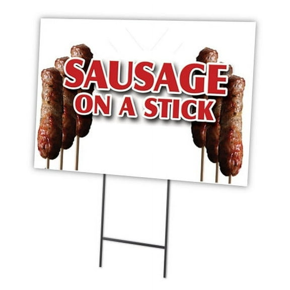 SignMission C-1216-DS-Sausage On A Stick 12 x 16 in. Sausage on A Stick Yard Sign & Stake