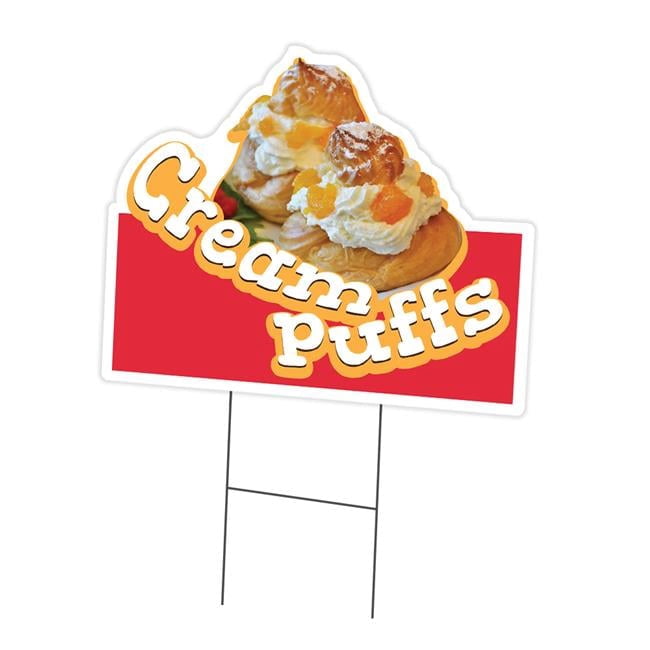 SignMission 12 x 16 in. Yard Sign & Stake - Cream Puffs - Walmart.com