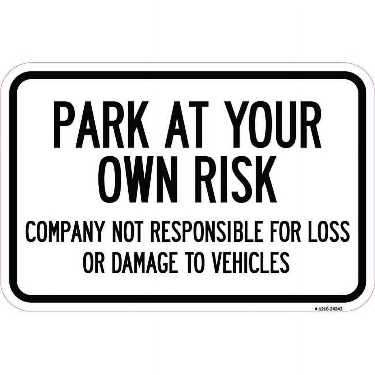 Car Damage Sign SignMission 12 x 18 in. Aluminum Sign - Company Not Responsible for ...
