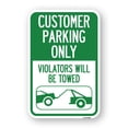 thumbnail image 1 of SignMission A-1218-24209 12 x 18 in. Aluminum Sign - Customer Parking Only Violators Will Be Towed with Symbol, 1 of 4