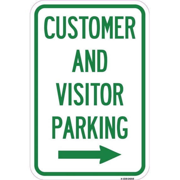 SignMission 12 x 18 in. Aluminum Sign - Customer & Visitor Parking with ...