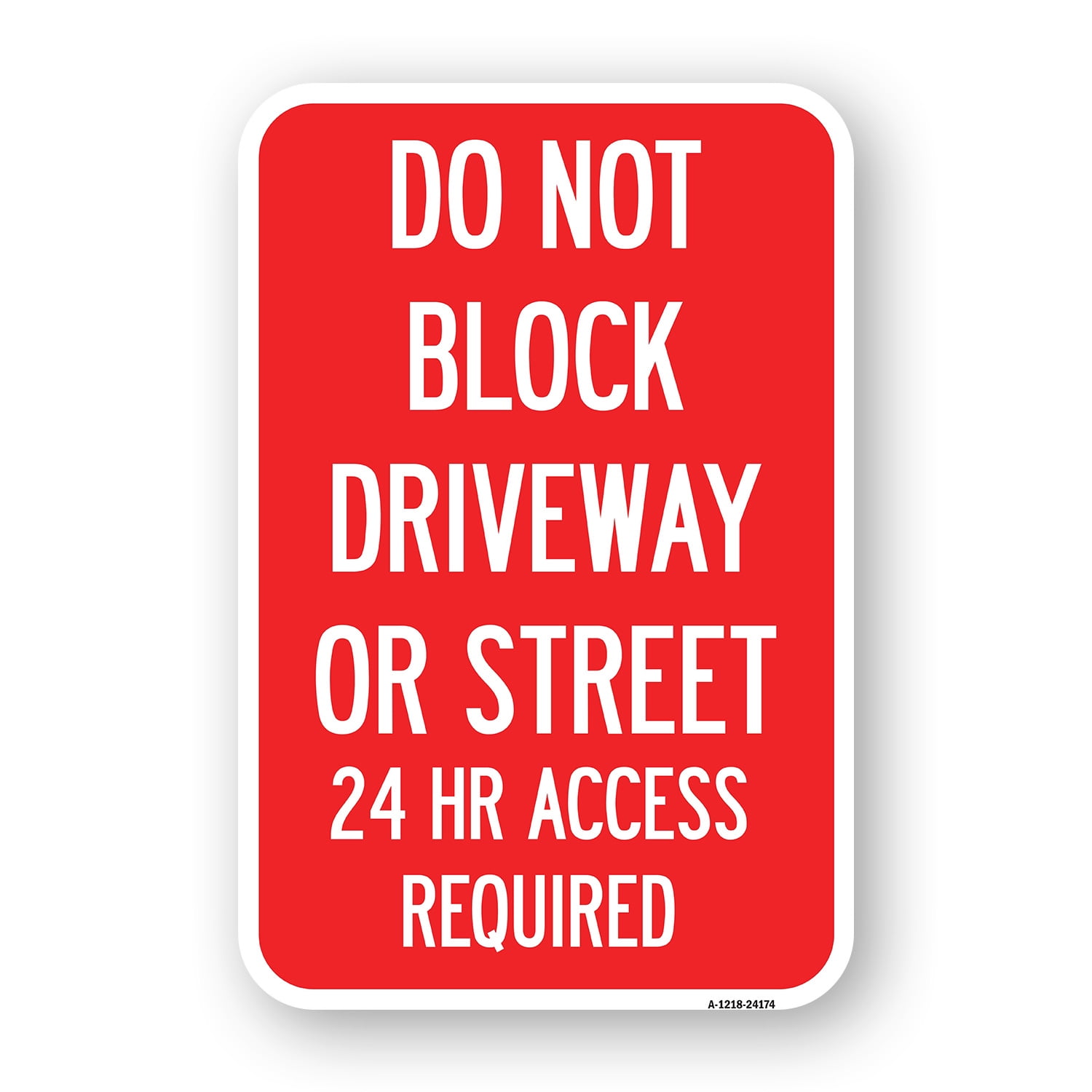 SignMission A-1218-24174 12 x 18 in. Aluminum Sign - Do Not Block ...