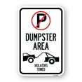 thumbnail image 1 of SignMission A-1218-24120 12 x 18 in. Aluminum Sign - Dumpster Sign No Parking Dumpster Area Violators Towed with Graphic, 1 of 4