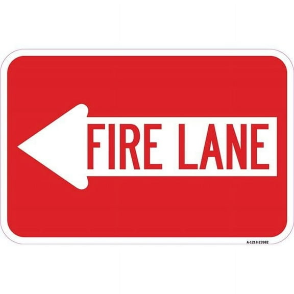 SignMission  12 x 18 in. Aluminum Sign - Fire Lane Left Arrow