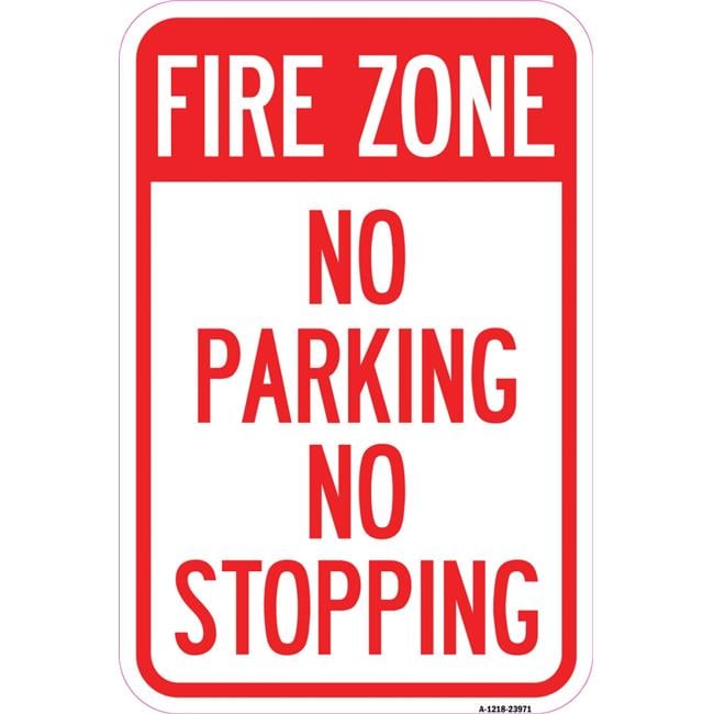 SignMission 12 x 18 in. Aluminum Sign - Fire Zone No Parking No ...