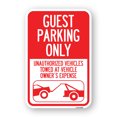 thumbnail image 1 of SignMission A-1218-23928 12 x 18 in. Aluminum Sign - Guest Parking Only Unauthorized Vehicles Towed At Owner Expense with Graphic, 1 of 4