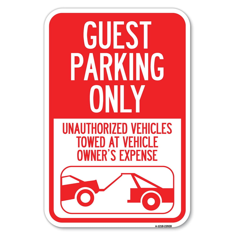SignMission A-1218-23928 12 x 18 in. Aluminum Sign - Guest Parking Only ...
