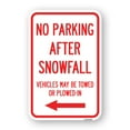 thumbnail image 1 of No Parking After Snowfall Vehicles May Be Towed or Plowed-In with Left Arrow | 12" X 18" Heavy-Gauge Aluminum Rust Proof Parking Sign | Protect Your Business & Municipality | Made in The USA, 1 of 4
