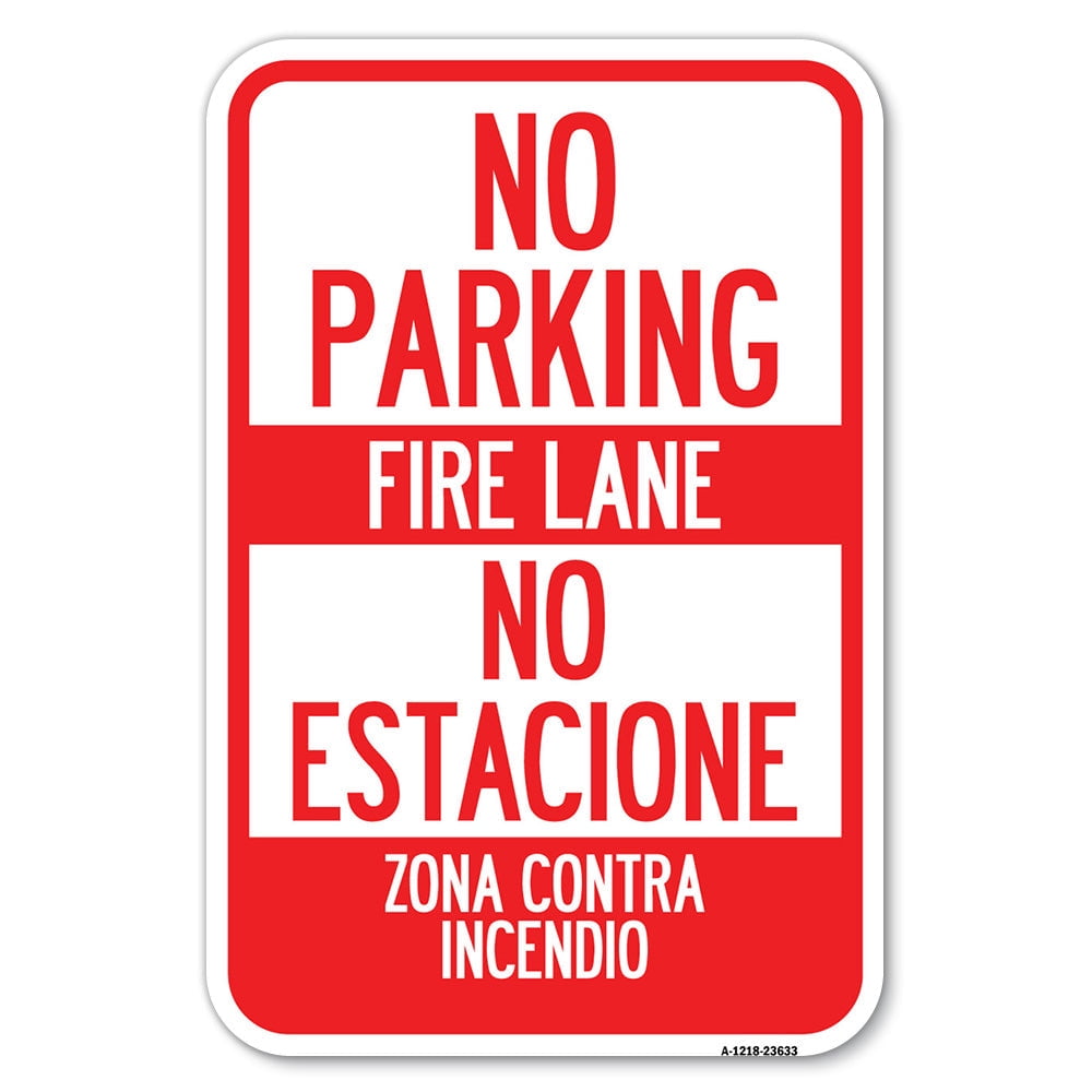 SignMission A-1218-23633 12 x 18 in. Aluminum Sign - No Parking - Fire ...