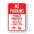 thumbnail image 1 of No Parking - Private Property Vehicles Will Be Ticketed Towed at Owner's Expense (With Car Tow Graphic) | 12" X 18" Heavy-Gauge Aluminum Rust Proof Parking Sign  | Made in The USA, 1 of 4