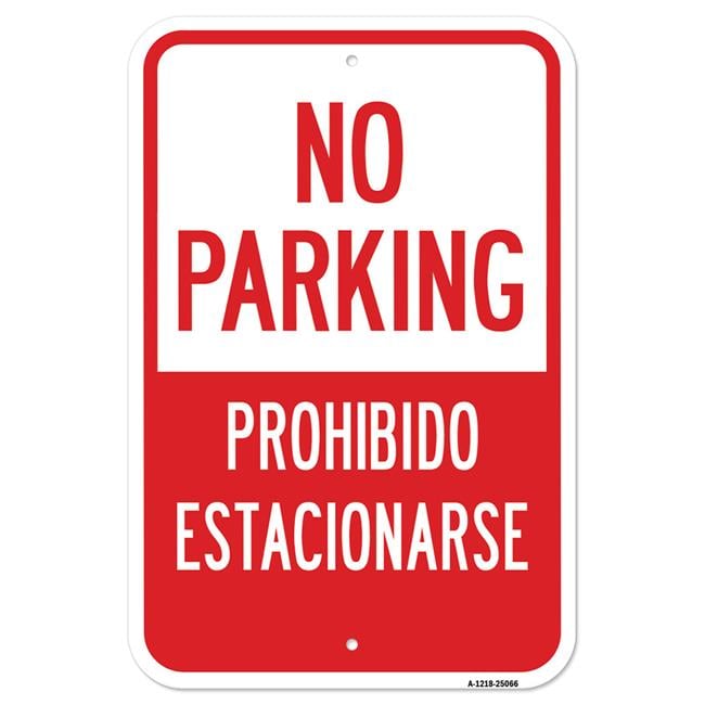 CHIPMUNKK Cartel De Metal Con Texto En Inglés "No Parking Prohibido Estacionarse" (20 X 30 Cm