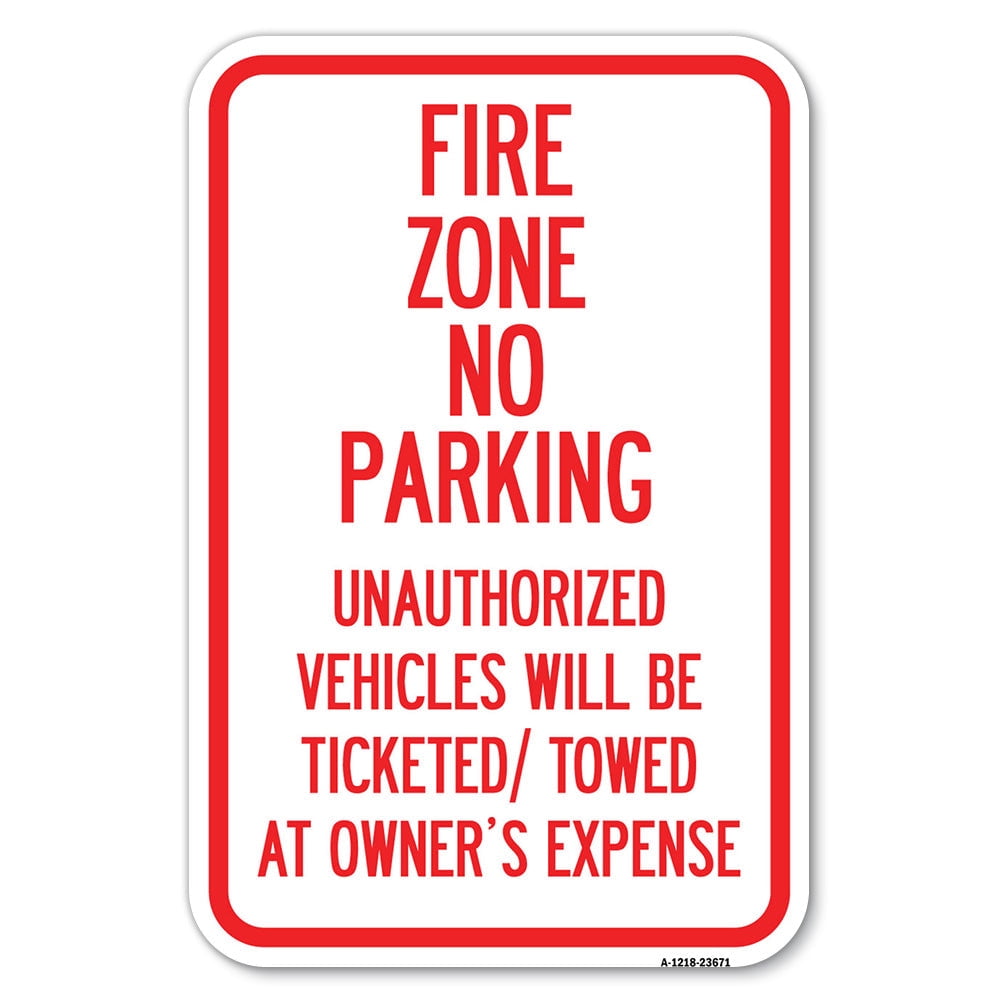 SignMission A-1218-23671 12 x 18 in. Aluminum Sign - No Parking Sign ...