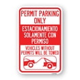 thumbnail image 1 of SignMission A-1218-23314 12 x 18 in. Aluminum Sign - Permit Parking Only Estacionamiento Solamente Con Permiso Vehicles without Permits Will Be Towed with Car Tow Graphic, 1 of 4