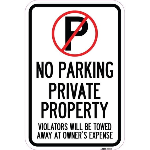 SignMission A-1218-23244 12 x 18 in. Aluminum Sign - Private Property ...