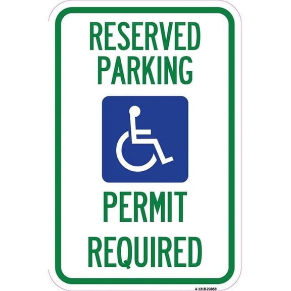 SignMission  12 x 18 in. Aluminum Sign - Reserved Parking Permit Required with Graphic