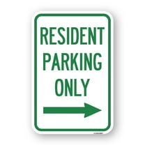 SignMission A-1218-23037 12 x 18 in. Aluminum Sign - Reserved Parking Sign Resident Parking Only with Right Arrow