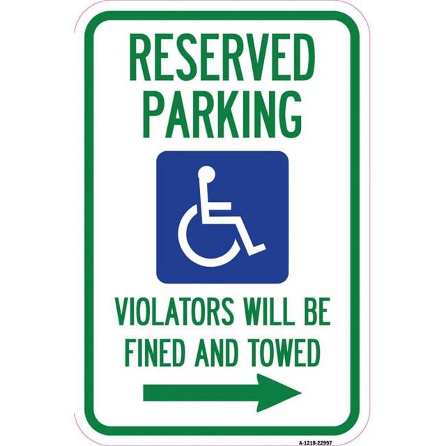 SignMission 12 x 18 in. Aluminum Sign - Reserved Parking Violators Will ...