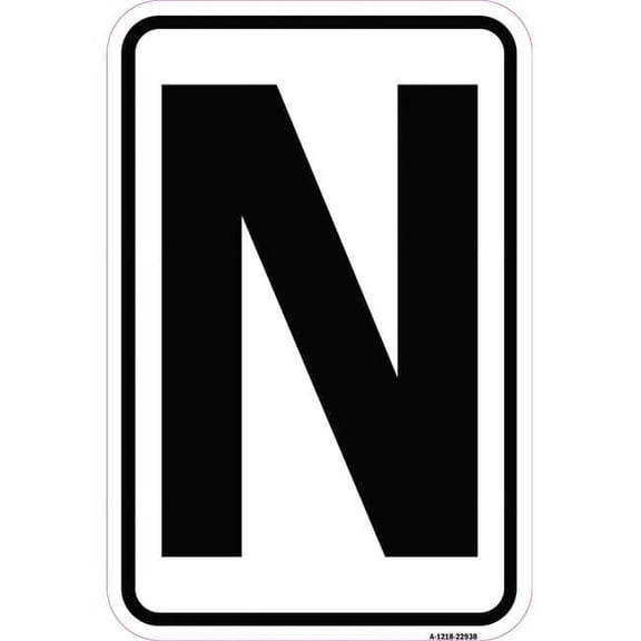 SignMission 12 x 18 in. Aluminum Sign - Sign with Letter N