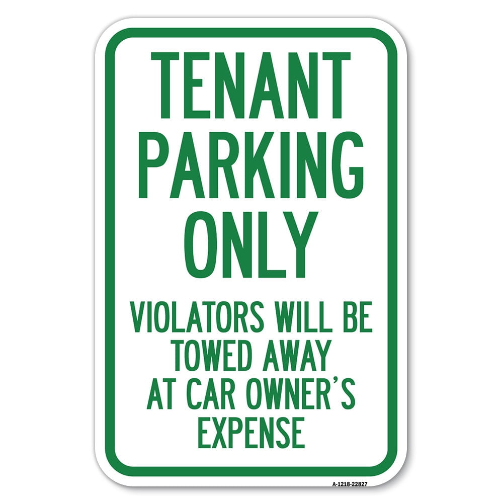SignMission A-1218-22827 12 x 18 in. Aluminum Sign - Tenant Parking ...