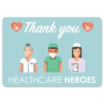 COVID-19 Notice Sign - Thank You Healthcare Heroes | Aluminum Sign | Protect Your Business, Municipality, Home & Colleagues | Made in the USA