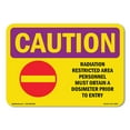 thumbnail image 1 of OSHA CAUTION RADIATION Sign - Radiation Restricted Area Personnel With Symbol | Aluminum Sign | Protect Your Business, Warehouse | Made in the USA, 1 of 6