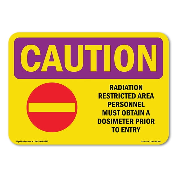 OSHA CAUTION RADIATION Sign - Radiation Restricted Area Personnel With Symbol | Aluminum Sign | Protect Your Business, Warehouse | Made in the USA