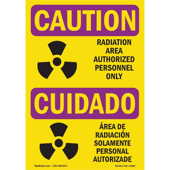OSHA CAUTION RADIATION Sign - Radiation Area | Aluminum Sign | Protect Your Business, Construction Site, Warehouse & Shop Area | Made in the USA