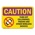 thumbnail image 1 of OSHA CAUTION RADIATION Sign - Turn Off Cell Phones Pagers | Aluminum Sign | Protect Your Business Work Site Warehouse & Shop Area | Made in the USA, 1 of 6