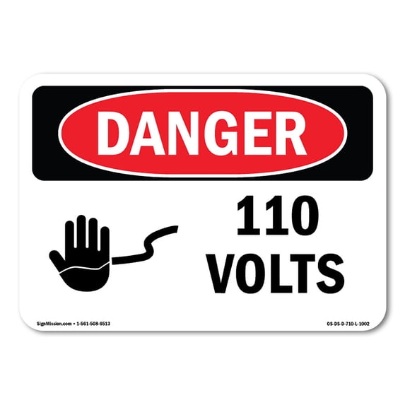 SignMission OS-DS-A-1218-L-1002 12 x 18 in. OSHA Danger Sign - 110V