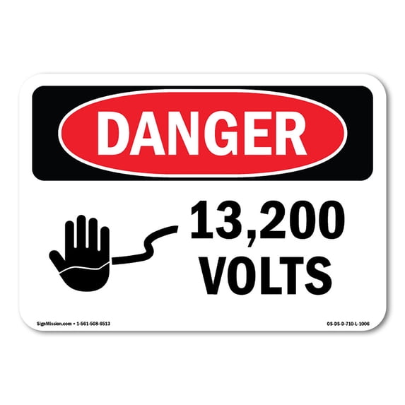 SignMission OS-DS-A-1218-L-1006 12 x 18 in. OSHA Danger Sign - 13200V