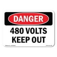 thumbnail image 1 of OSHA Danger Sign - 480 Volts Keep Out |  Aluminum Sign | Protect Your Business, Construction Site, Warehouse & Shop Area |  Made in The USA, 1 of 6