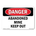 thumbnail image 1 of OSHA Danger Sign - Abandoned Mine Keep Out |  Aluminum Sign | Protect Your Business, Construction Site, Warehouse & Shop Area |  Made in The USA, 1 of 6