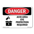 thumbnail image 1 of OSHA Danger Sign - Acid Area Eye Protection Required |  Aluminum Sign | Protect Your Business, Construction Site, Warehouse & Shop Area |  Made in The USA, 1 of 6