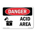 thumbnail image 1 of SignMission OS-DS-A-1218-L-1990 12 x 18 in. OSHA Danger Sign - Acid Area, 1 of 6