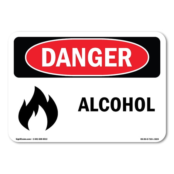 OSHA Danger Sign - Alcohol | Aluminum Sign | Protect Your Business, Construction Site, Warehouse & Shop Area | Made in The USA