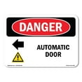 thumbnail image 1 of OSHA Danger Sign - Automatic Door [Left Arrow] |  Aluminum Sign | Protect Your Business, Construction Site, Warehouse & Shop Area |  Made in The USA, 1 of 6