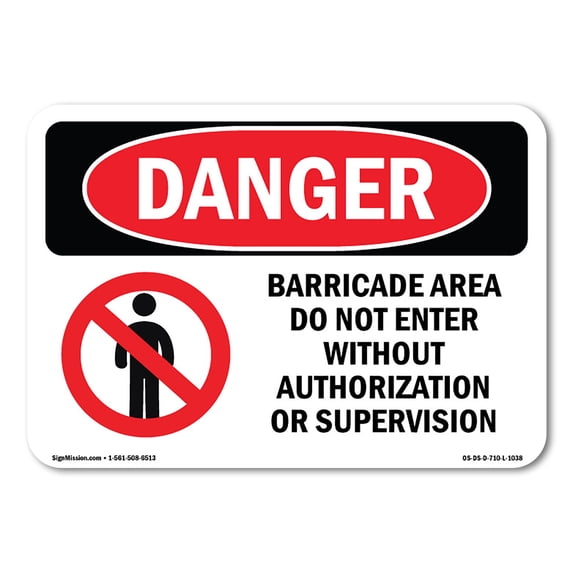 OSHA Danger Sign - Barricade Area Do Not Enter | Aluminum Sign | Protect Your Business, Construction Site, Warehouse & Shop Area | Made in The USA
