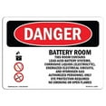 thumbnail image 1 of OSHA Danger Sign - Battery Room Authorized Personnel Only |  Aluminum Sign | Protect Your Business, Construction Site, Shop Area |  Made in The USA, 1 of 6