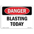thumbnail image 1 of SignMission OS-DS-A-1218-L-2494 12 x 18 in. OSHA Danger Sign - Blasting Today, 1 of 6