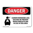 thumbnail image 1 of OSHA Danger Sign - Carbon Monoxide (CO) Gas May |  Aluminum Sign | Protect Your Business, Construction Site, Warehouse & Shop Area |  Made in The USA, 1 of 6