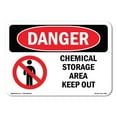thumbnail image 1 of OSHA Danger Sign - Chemical Storage Area Keep Out |  Aluminum Sign | Protect Your Business, Construction Site, Warehouse & Shop Area |  Made in The USA, 1 of 6