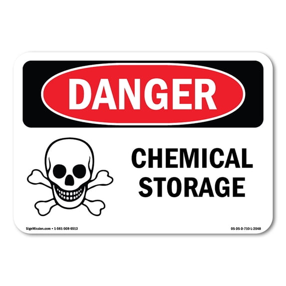 OSHA Danger Sign - Chemical Storage | Aluminum Sign | Protect Your Business, Construction Site, Warehouse & Shop Area | Made in The USA