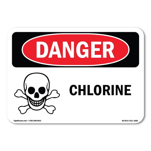 OSHA Danger Sign - Chlorine | Aluminum Sign | Protect Your Business, Construction Site, Warehouse & Shop Area | Made in The USA