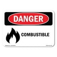 thumbnail image 1 of OSHA Danger Sign - Combustible |  Aluminum Sign | Protect Your Business, Construction Site, Warehouse & Shop Area |  Made in The USA, 1 of 6