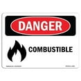 thumbnail image 1 of OSHA Danger Sign - Combustible |  Aluminum Sign | Protect Your Business, Construction Site, Warehouse & Shop Area |  Made in The USA, 1 of 6